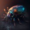 beetle with colorful body created with Generative AI technology