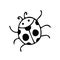 Beetle ladybug hand drawn in doodle style. element scandinavian monochrome minimalism simple vector element. insect, bug summer.