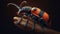 Beetle-majestic presence of an orange-black beetle