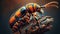 Beetle-majestic presence of an orange-black beetle