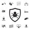 beetle in the shield icon. Detailed set of cyber security icons. Premium quality graphic design sign. One of the collection icons