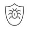 Beetle in the shield icon. Element of cyber security for mobile concept and web apps icon. Thin line icon for website