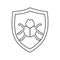 beetle in the shield icon. Element of cyber security for mobile concept and web apps icon. Thin line icon for website design and