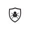 beetle in the shield icon. Elements of cyber security icon. Premium quality graphic design. Signs and symbols collection icon for