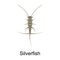 Beetle silverfish vector icon.Realistic vector icon isolated on white background beetle silverfish.