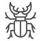 Beetle stag line icon, Bugs concept, Deer beetle sign on white background, Stag-beetle icon in outline style for mobile