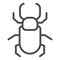 Beetle stag line icon, Insects concept, stag-beetle sign on white background, large beetle with branched jaws icon in