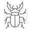 Beetle stag thin line icon, Bugs concept, Deer beetle sign on white background, Stag-beetle icon in outline style for