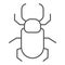 Beetle stag thin line icon, Insects concept, stag-beetle sign on white background, large beetle with branched jaws icon