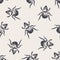 Beetle vintage seamless pattern