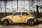 Beetle yellow car abandoned