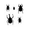 Beetles and bugs silhouette set