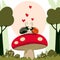 Beetles in love forest vector graphics