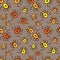 Beetles pattern design. Spiders seamless background. Textile pattern or wrapping paper. Simple beetles texture