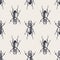 Beetles vintage seamless pattern