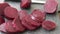 Beetroot beet chopped for salad. Healthy ingredient for cooking. Cooked beet