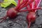 Beetroot on black painted stone