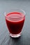 Beetroot, carrot and apple fresh pressed juice.