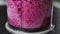 Beetroot are choped in a blender and mixed with cream in slow motion, food in super slow motion, high frame rate, 240