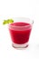 Beetroot cold pressed juice in glass, Healthy raw vegetable