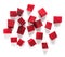 Beetroot diced in medium cubes on white background