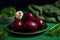 Beetroot Eggs Arranged on a Green Plate. Colorful Brunch Delight. AI Generative