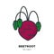 Beetroot icon, filled outline style vector