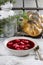 Beetroot red borsch with polish dumplings uszka