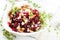 Beetroot salad and nuts, healthy food