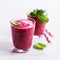 Beetroot smoothies in glass