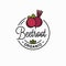 Beetroot vegetable logo. Round linear of slice