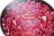 Beets in a frying pan, cooking stewed dishes, stewed beets for soup