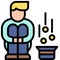 Beggar icon, Bankruptcy related vector