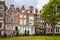 Begijnhof houses and garden in Amsterdam, Netherlands