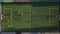 The beginning of a football match and scoring a Goal. Aerial shot of a football match the view from the top