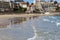 The beginning of low tide on the beach in Dinard, Brittany, France