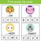 Beginning sound clip cards for kids. Find First sound for animals. Educational activity for children