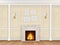 Begue wall with pilasters fireplace and sconces