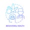 Behavioral health blue gradient concept icon