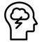 Behaviorism, brainstorming  Line vector icon which can easily modify or edit