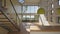 Behind the Kitchen Counter in an Empty Open Plan House in Natural Daylight