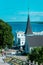 Behind Saint Anne`s church walking toward downtown Mackinac Island