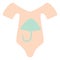 Beige baby suit with umbrella, icon