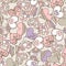 Beige background with color decorative valentine hearts