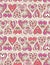 Beige background with pink decorative valentine hearts