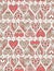 Beige background with red decorative valentine hearts