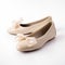 Beige Ballet flats on white