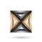 Beige and Black 3d Geometrical Embossed Square and Triangle Shape
