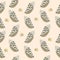 Beige and brown dot seashell hand drawn seamless patterm on beige background