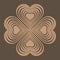 Beige Celtic heart knot - stylized symbol. Made of hearts.